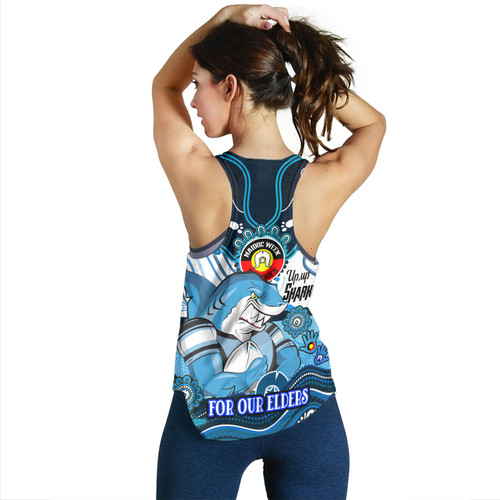 Cronulla-Sutherland Sharks Naidoc Week Custom Women Racerback Tank - For Our Elders Home Jersey Tank