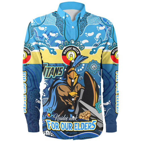 Gold Coast Titans Naidoc Week Custom Long Sleeve Shirt - For Our Elders Home Jersey Shirt