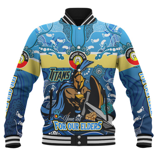 Gold Coast Titans Naidoc Week Custom Baseball Jacket - For Our Elders Home Jersey Jacket Gold Coast Titans Naidoc Week Custom Baseball Jacket - For Our Elders Home Jersey Jacket