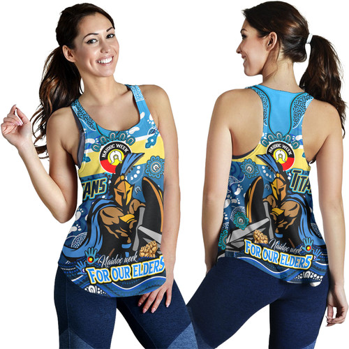 Gold Coast Titans Naidoc Week Custom Women Racerback Tank - For Our Elders Home Jersey Tank