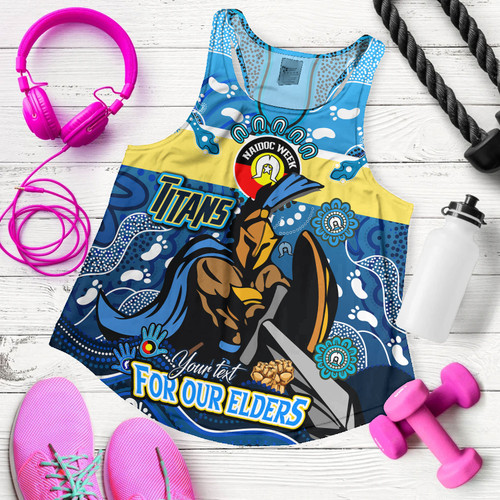 Gold Coast Titans Naidoc Week Custom Women Racerback Tank - For Our Elders Home Jersey Tank
