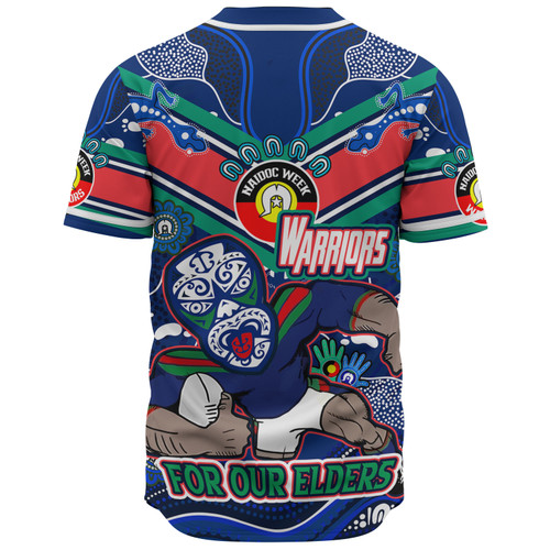 New Zealand Warriors Naidoc Week Custom Baseball Shirt - For Our Elders Home Jersey Shirt