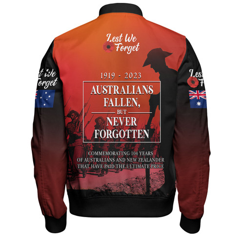 Australia Anzac Day Custom Bomber Jacket - Lest We For Get Anzac Quotes Bomber Jacket Australia Anzac Day Custom Bomber Jacket - Lest We For Get Anzac Quotes Bomber Jacket