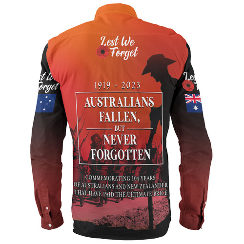 Australia Anzac Day Custom Long Sleeve Shirt - Lest We For Get Anzac Quotes Shirt Australia Anzac Day Custom Long Sleeve Shirt - Lest We For Get Anzac Quotes Shirt
