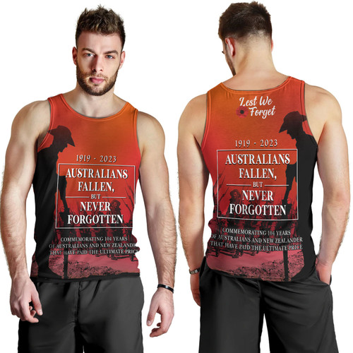 Australia Anzac Day Custom Men Tank Top - Lest We For Get Anzac Quotes Tank Top