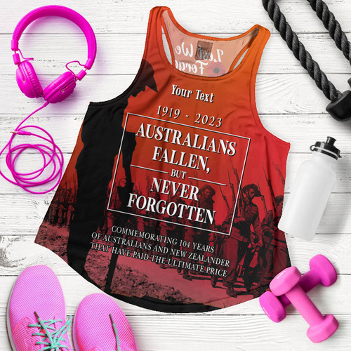 Australia Anzac Day Custom Women Racerback Tank - Lest We For Get Anzac Quotes Tank