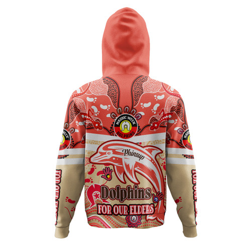 Redcliffe Dolphins Naidoc Week Custom Hoodie - For Our Elders Home Jersey Hoodie Redcliffe Dolphins Naidoc Week Custom Hoodie - For Our Elders Home Jersey Hoodie