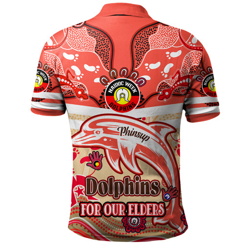 Redcliffe Dolphins Naidoc Week Custom Polo Shirt - For Our Elders Home Jersey Polo Shirt Redcliffe Dolphins Naidoc Week Custom Polo Shirt - For Our Elders Home Jersey Polo Shirt