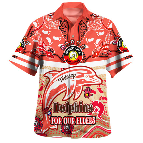 Redcliffe Dolphins Naidoc Week Custom Hawaiian Shirt - For Our Elders Home Jersey Shirt