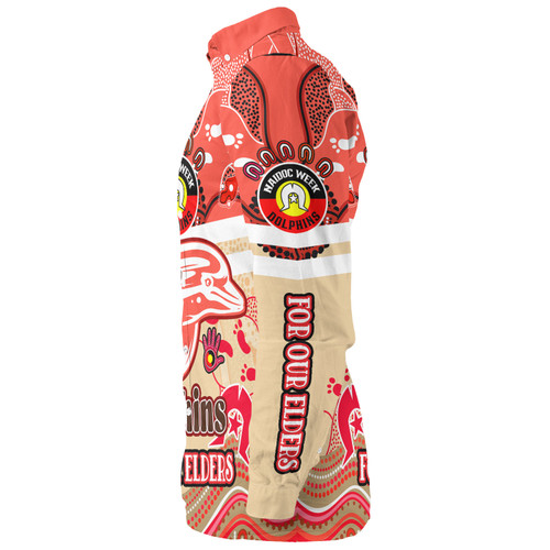 Redcliffe Dolphins Naidoc Week Custom Long Sleeve Shirt - For Our Elders Home Jersey Shirt