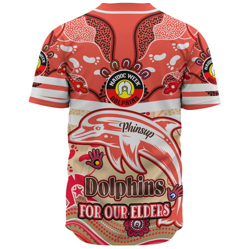 Redcliffe Dolphins Naidoc Week Custom Baseball Shirt - For Our Elders Home Jersey Shirt Redcliffe Dolphins Naidoc Week Custom Baseball Shirt - For Our Elders Home Jersey Shirt