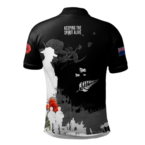 New Zealand Anzac Day Polo Shirt - Keeping The Spirit Alive New Zealand Anzac Day Polo Shirt - Keeping The Spirit Alive