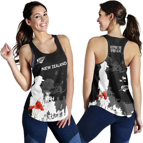 New Zealand Anzac Day Women Racerback Tank - Keeping The Spirit Alive Tank