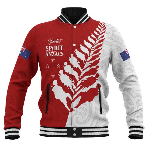 Australia New Zealand Anzac Day Custom Baseball Jacket - Spirit Of The Anzacs Jacket Australia New Zealand Anzac Day Custom Baseball Jacket - Spirit Of The Anzacs Jacket