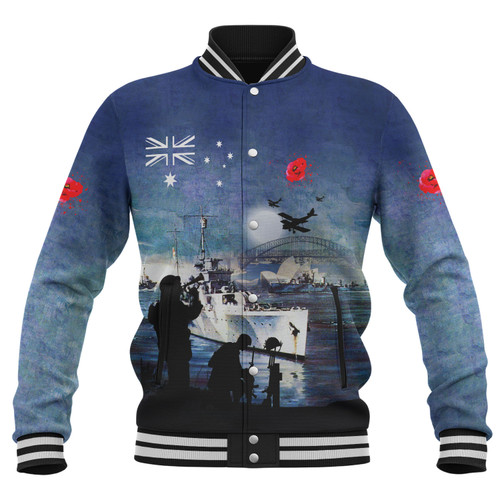 Australia Anzac Day Baseball Jacket - At The Going Down Of The Sun Jacket