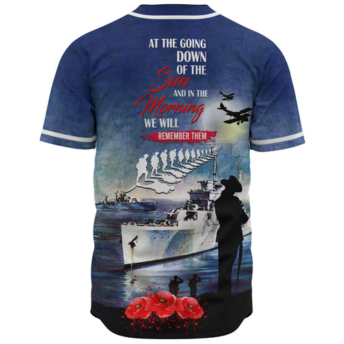 Australia Anzac Day Baseball Shirt - At The Going Down Of The Sun Shirt Australia Anzac Day Baseball Shirt - At The Going Down Of The Sun Shirt