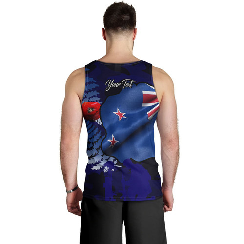 Australia Anzac Day Custom Men Tank Top - Lest We Forget Poppy Flag Tank Top