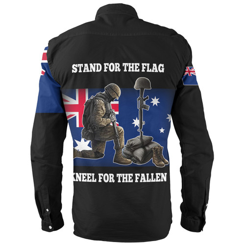 New Zealand Anzac Day Custom Long Sleeve Shirt - Stand For The Flag Kneel For The Fallen Shirt New Zealand Anzac Day Custom Long Sleeve Shirt - Stand For The Flag Kneel For The Fallen Shirt