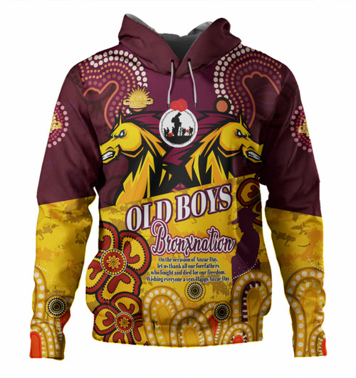 Brisbane Broncos Anzac Day Custom Hoodie - Old Boys Bronxnation Hoodie