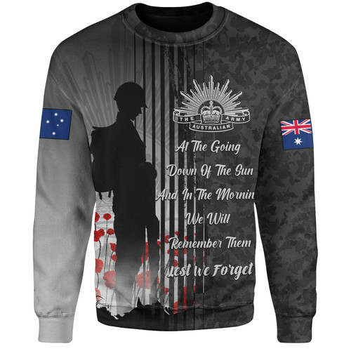 Australia Anzac Day Sweatshirt - Anzac Lest We Forget The Australian Army Sweatshirt