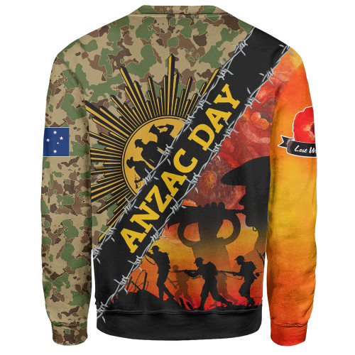 Australia Anzac Day Sweatshirt - Anzac Lest We Forget Quotes Vintage Style Sweatshirt2