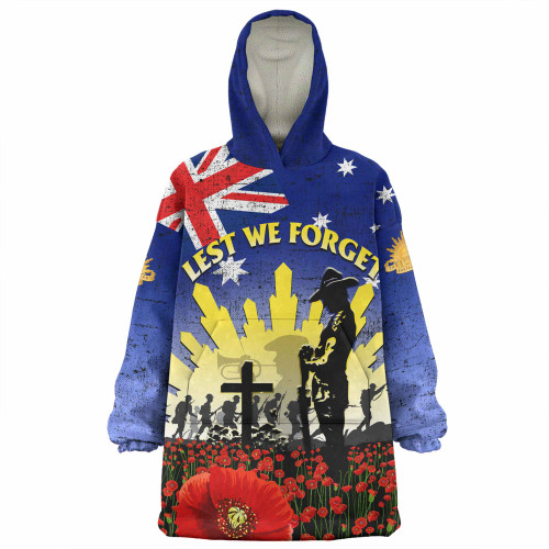 Australia Anzac Day Snug Hoodie - Anzac Lest We Forget Poppy Flag Snug Hoodie
