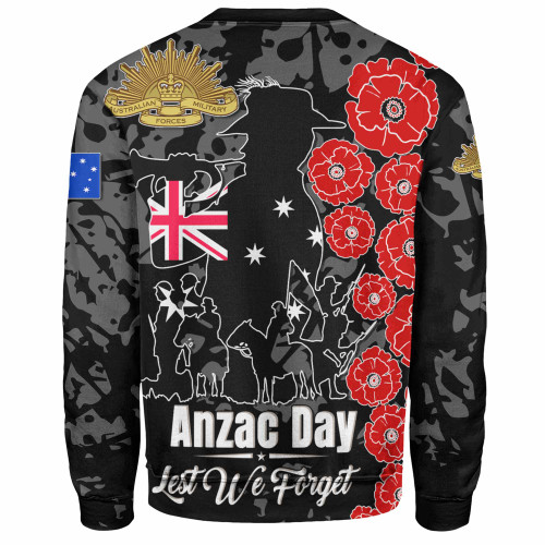 Australia  Anzac Custom Sweatshirt - Lest We Forget Black Style Sweatshirt