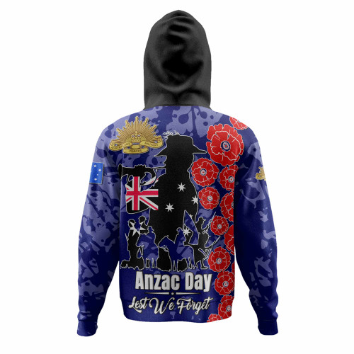 Australia Anzac Custom Hoodie - Lest We Forget Blue Style Hoodie