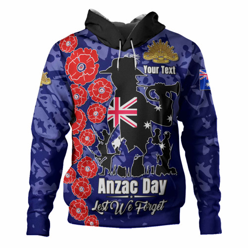 Australia Anzac Custom Hoodie - Lest We Forget Blue Style Hoodie