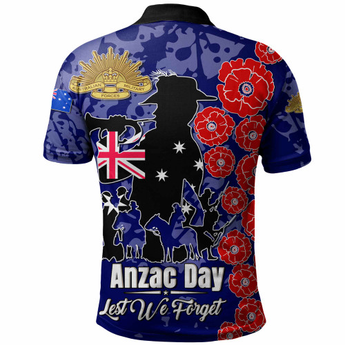 Australia  Anzac Custom Polo Shirt - Lest We Forget Blue Style Polo Shirt Australia  Anzac Custom Polo Shirt - Lest We Forget Blue Style Polo Shirt