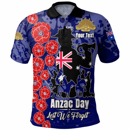 Australia  Anzac Custom Polo Shirt - Lest We Forget Blue Style Polo Shirt Australia  Anzac Custom Polo Shirt - Lest We Forget Blue Style Polo Shirt