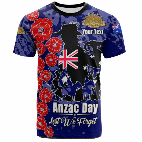 Australia  Anzac Custom T-shirt - Lest We Forget Blue Style T-shirt Australia  Anzac Custom T-shirt - Lest We Forget Blue Style T-shirt