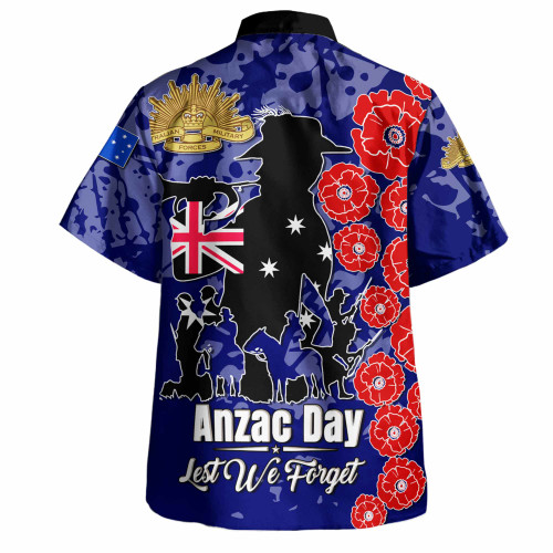 Australia  Anzac Custom Hawaiian Shirt - Lest We Forget Blue Style Shirt Australia  Anzac Custom Hawaiian Shirt - Lest We Forget Blue Style Shirt
