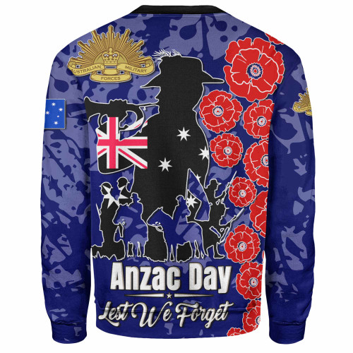 Australia  Anzac Custom Sweatshirt - Lest We Forget Blue Style Sweatshirt Australia  Anzac Custom Sweatshirt - Lest We Forget Blue Style Sweatshirt