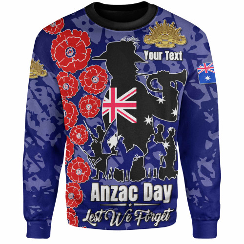 Australia  Anzac Custom Sweatshirt - Lest We Forget Blue Style Sweatshirt Australia  Anzac Custom Sweatshirt - Lest We Forget Blue Style Sweatshirt