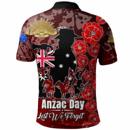 Australia  Anzac Custom Polo Shirt - Lest We Forget Red Style Polo Shirt Australia  Anzac Custom Polo Shirt - Lest We Forget Red Style Polo Shirt