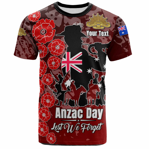 Australia  Anzac Custom T-shirt - Lest We Forget Red Style T-shirt Australia  Anzac Custom T-shirt - Lest We Forget Red Style T-shirt