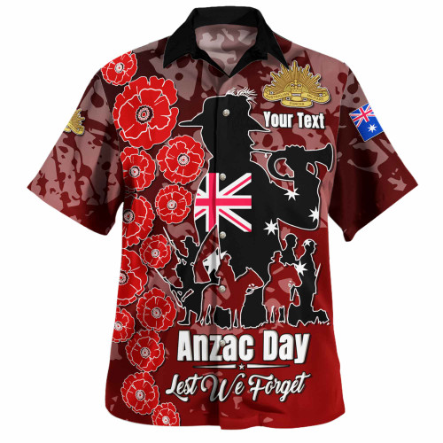 Australia  Anzac Custom Hawaiian Shirt - Lest We Forget Red Style Shirt Australia  Anzac Custom Hawaiian Shirt - Lest We Forget Red Style Shirt