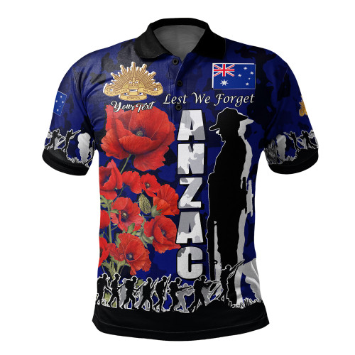 Australia  Anzac Custom Polo Shirt - Anzac day Lest We Forget With Poppies And Camo Pattern Polo Shirt Australia  Anzac Custom Polo Shirt - Anzac day Lest We Forget With Poppies And Camo Pattern Polo Shirt
