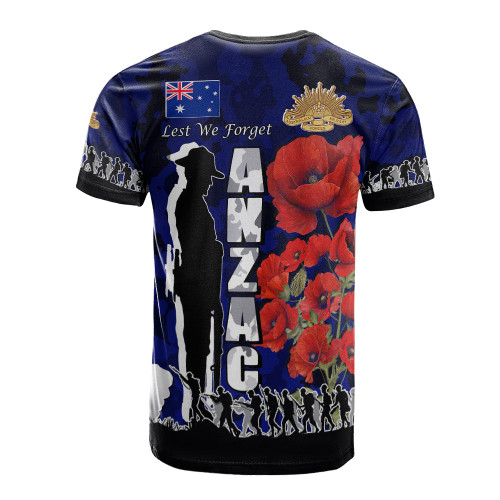 Australia  Anzac Custom T-shirt - Anzac day Lest We Forget With Poppies And Camo Pattern T-shirt2 Australia  Anzac Custom T-shirt - Anzac day Lest We Forget With Poppies And Camo Pattern T-shirt2
