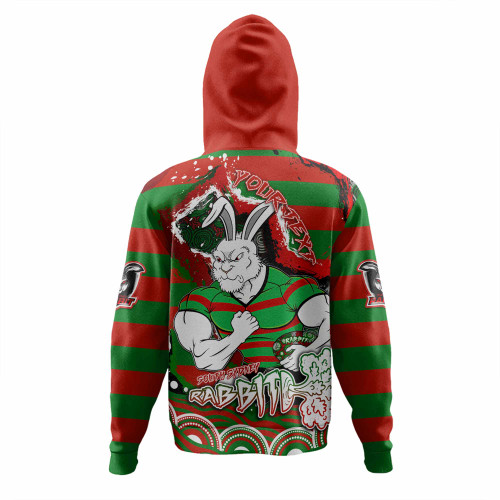 South Sydney Rabbitohs Hoodie - Custom Super Bunnies Aboriginal Inspired Hoodie South Sydney Rabbitohs Hoodie - Custom Super Bunnies Aboriginal Inspired Hoodie