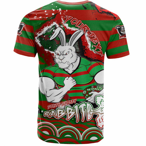 South Sydney Rabbitohs T-Shirt - Custom Super Bunnies Aboriginal Inspired T-Shirt South Sydney Rabbitohs T-Shirt - Custom Super Bunnies Aboriginal Inspired T-Shirt