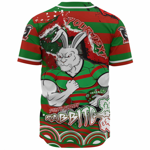 South Sydney Rabbitohs Baseball Shirt - Custom Super Bunnies Aboriginal Inspired Baseball Shirt South Sydney Rabbitohs Baseball Shirt - Custom Super Bunnies Aboriginal Inspired Baseball Shirt
