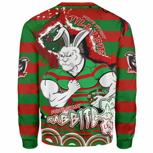South Sydney Rabbitohs Sweatshirt - Custom Super Bunnies Aboriginal Inspired Sweatshirt South Sydney Rabbitohs Sweatshirt - Custom Super Bunnies Aboriginal Inspired Sweatshirt