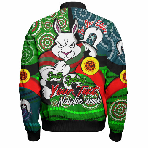 South Sydney Rabbitohs Custom Bomber Jacket - Rabbitohs Bunnies Naidoc Week For Our Elders With Dot Bunnies Sport Style Bomber Jacket South Sydney Rabbitohs Custom Bomber Jacket - Rabbitohs Bunnies Naidoc Week For Our Elders With Dot Bunnies Sport Style Bomber Jacket