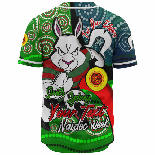 South Sydney Rabbitohs Custom Baseball Shirt - Rabbitohs Bunnies Naidoc Week For Our Elders With Dot Bunnies Sport Style Shirt South Sydney Rabbitohs Custom Baseball Shirt - Rabbitohs Bunnies Naidoc Week For Our Elders With Dot Bunnies Sport Style Shirt