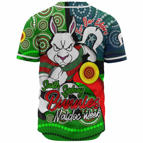 South Sydney Rabbitohs Custom Baseball Shirt - Rabbitohs Bunnies Naidoc Week For Our Elders With Dot Bunnies Sport Style Shirt South Sydney Rabbitohs Custom Baseball Shirt - Rabbitohs Bunnies Naidoc Week For Our Elders With Dot Bunnies Sport Style Shirt