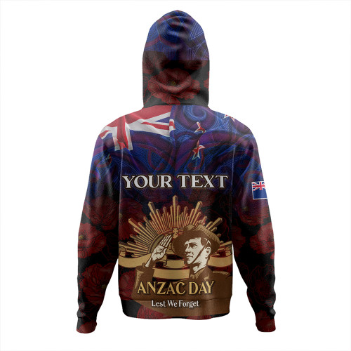 New Zealand Anzac Day Custom Hoodie - Soldier Maori Patterns Hoodie New Zealand Anzac Day Custom Hoodie - Soldier Maori Patterns Hoodie