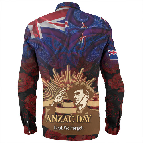 New Zealand Anzac Day Custom Long Sleeve Shirts - Soldier Maori Patterns Long Sleeve Shirts New Zealand Anzac Day Custom Long Sleeve Shirts - Soldier Maori Patterns Long Sleeve Shirts