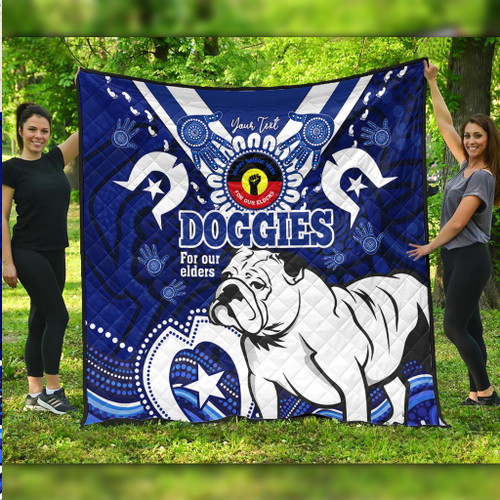 Canterbury-Bankstown Bulldogs Naidoc Week Custom Quilt - For Our Elders Doggies Aboriginal Inspired Quilt Canterbury-Bankstown Bulldogs Naidoc Week Custom Quilt - For Our Elders Doggies Aboriginal Inspired Quilt